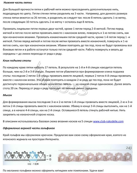 Носки. Вязание спицами