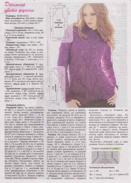 Свитер описание, схемы. Вяжем спицами