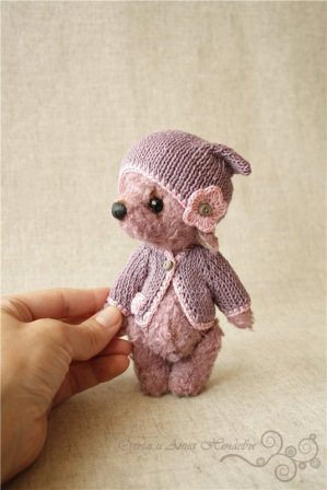 Кофточка и шапочка для мишки. МК