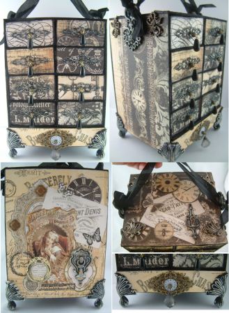 Винтажные комодики из спичечных коробков