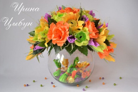 Осенний букет из конфет