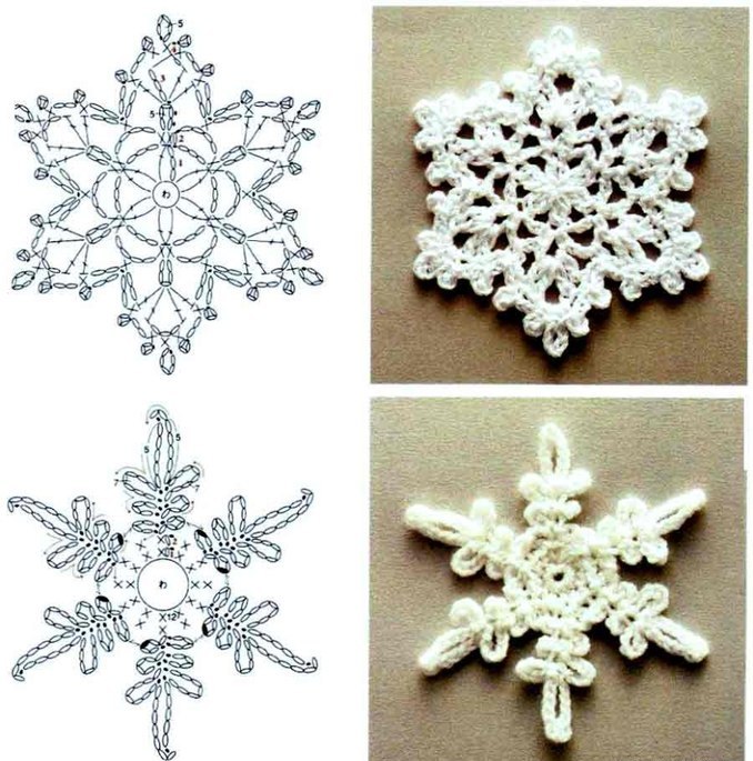 Вязаные снежинки