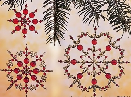 Снежинки из бисера своими руками