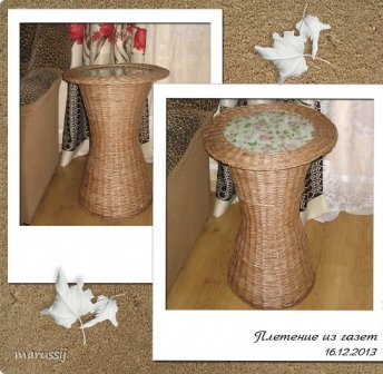 Плетение из газет столик