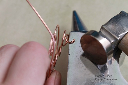 Медный кулон Сердце в технике wire wrap
