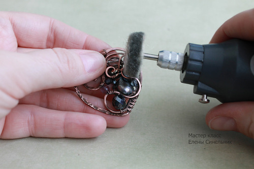 Медный кулон Сердце в технике wire wrap