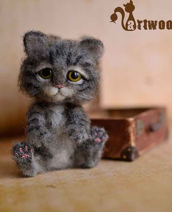 Коты и кошки в технике сухого валяния. Мастер-класс