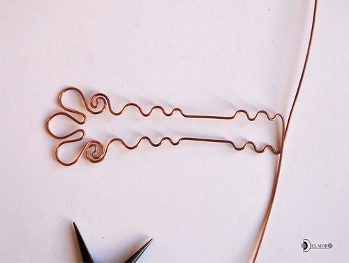 Заколка-шпилька в технике wire wrap