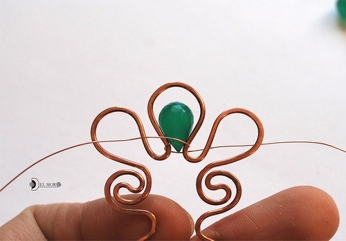 Заколка-шпилька в технике wire wrap