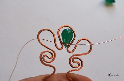 Заколка-шпилька в технике wire wrap