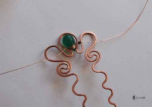 Заколка-шпилька в технике wire wrap