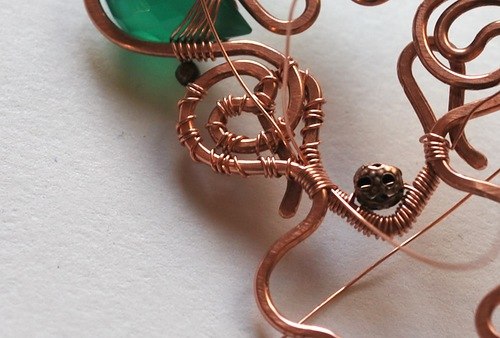 Заколка-шпилька в технике wire wrap
