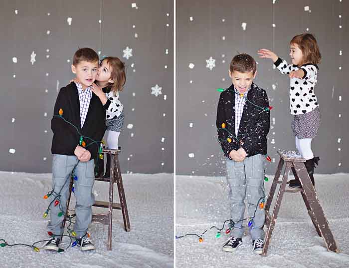 Идея зимней фотосессии. Снежинки