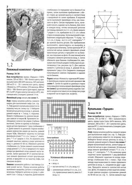 Вязаные модели купальников крючком. Схемы