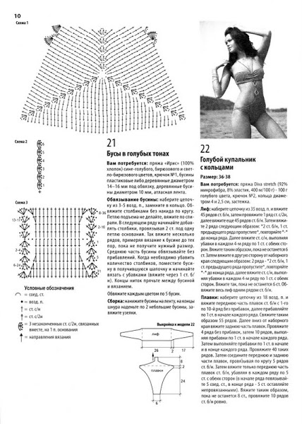 Вязаные модели купальников крючком. Схемы