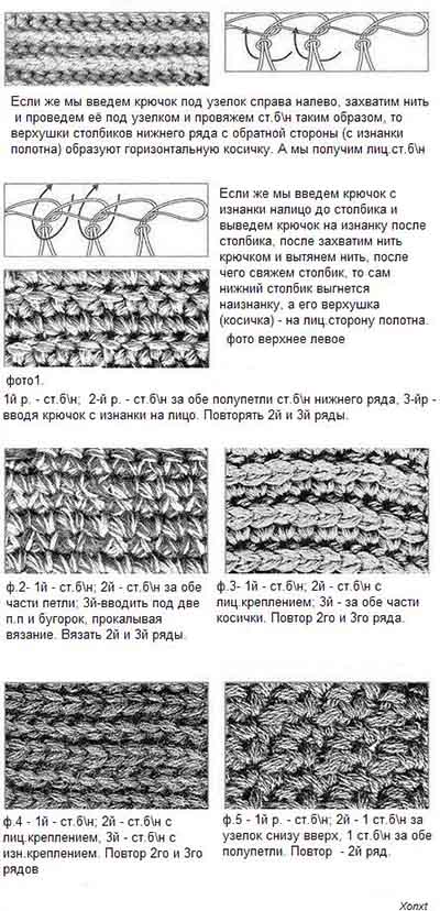Как вязать столбики крючком, строение и схемы